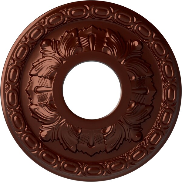Ekena Millwork Leaf Ceiling Medallion (Fits Canopies up to 4 3/4"), 11 3/8"OD x 3 5/8"ID x 1 1/8"P, Antique Copper CM11LFACS - main